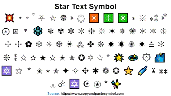 Star Symbols - Copy and Paste - ✧ ✮ ✭ ✬ ⭐ ❂ ? ?